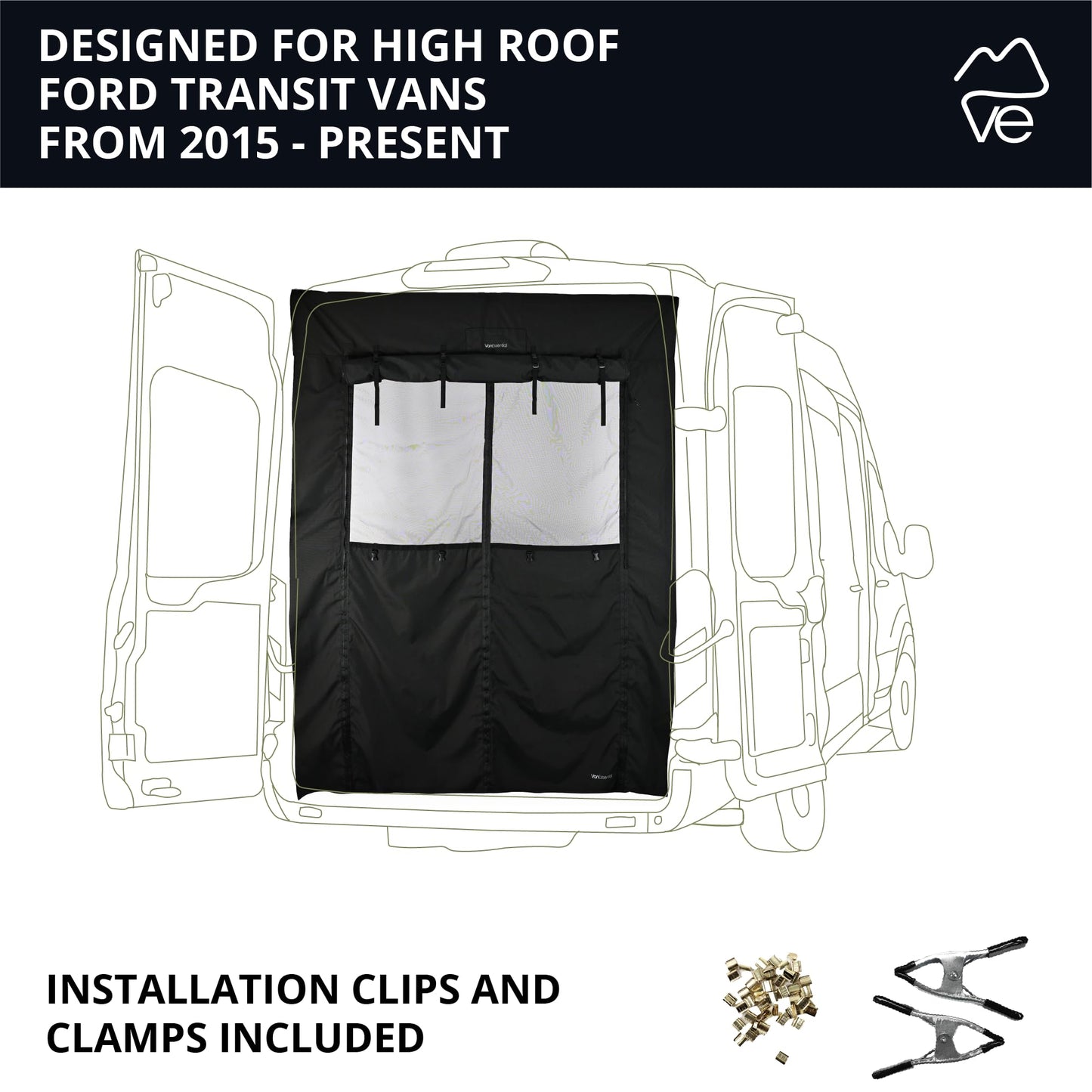 Magnetic screen door designed for Ford Transit