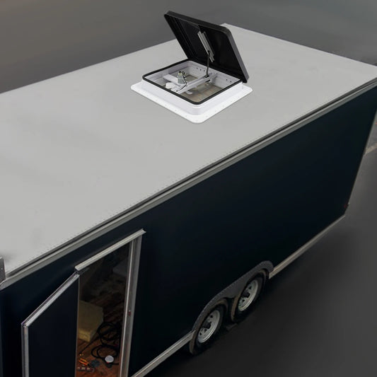 Claraboya de Techo 42×42 cm con Ventilador y Mosquitera – Ventilación RV para Apertura Estándar 14×14”