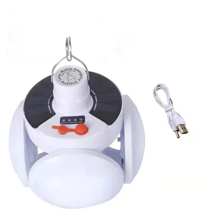 Foldable Solar Bulb - Rechargeable LED + 5 Modes + Remote Control (IP65)