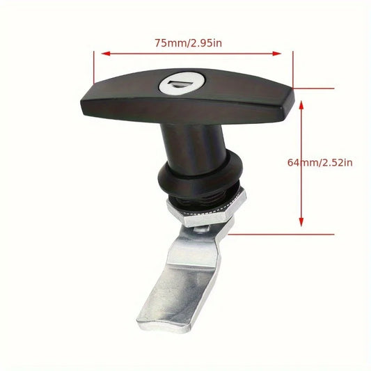 Cerradura de Manija en T con Llaves – Bloqueo Trasero para Puertas de Garaje, Remolques, Caravanas, Armarios y Cajones – Color Negro