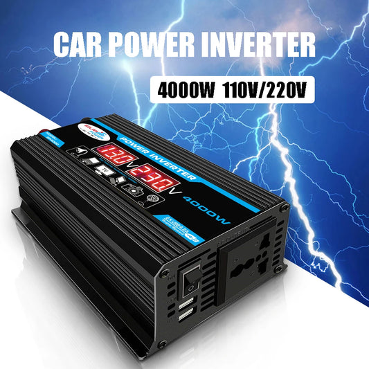 Inversor de Corriente 12V a 220V | 60Hz | Enchufe Universal | Convertidor DC a AC para RV y Camper