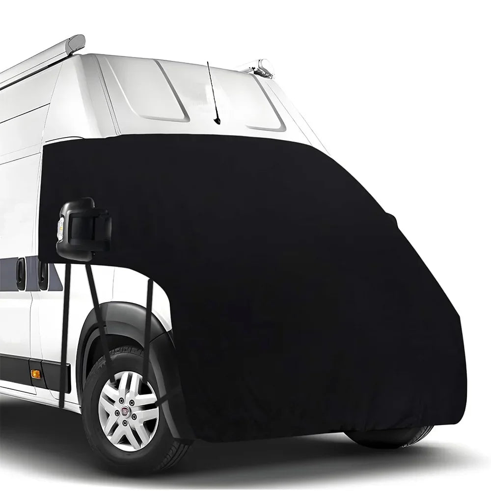 Funda negra protectora para parabrisas y cabina de autocaravana o furgoneta camper