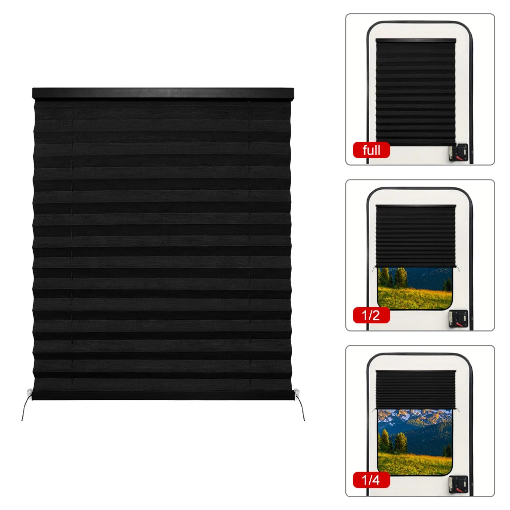 Rideau pare-soleil isolant avec tringle pour porte de camping-car