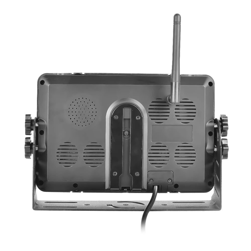 Cámara de Marcha Atrás PODOFO 720P con Monitor IPS HD – Visión Nocturna Starlight, AHD Digital, Guías de Aparcamiento (12V–36V)