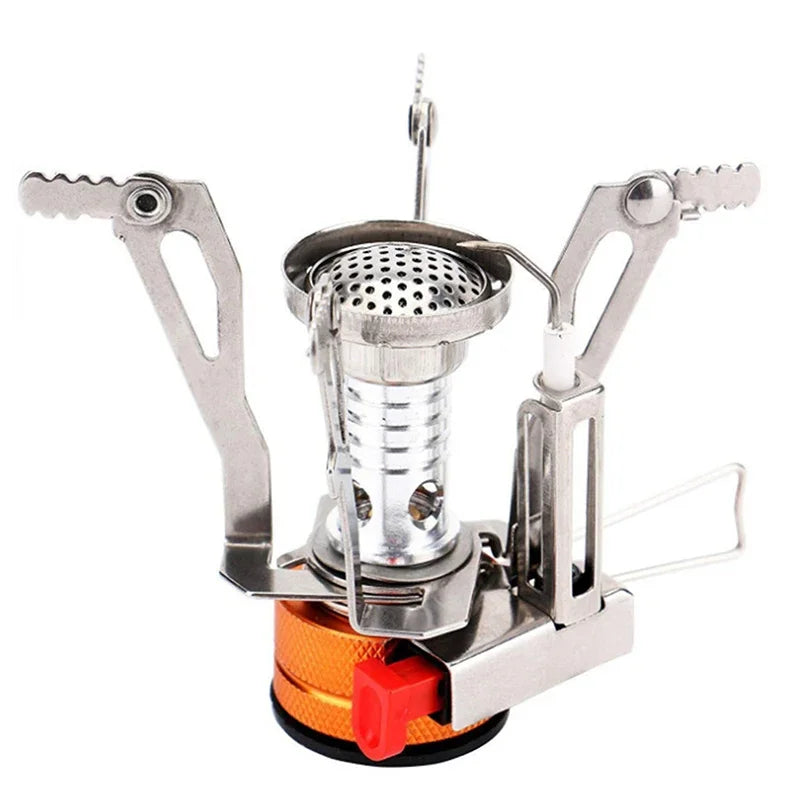 Mini Foldable Stove 3KW - Piezo Ignition + Windproof for Camping and RV