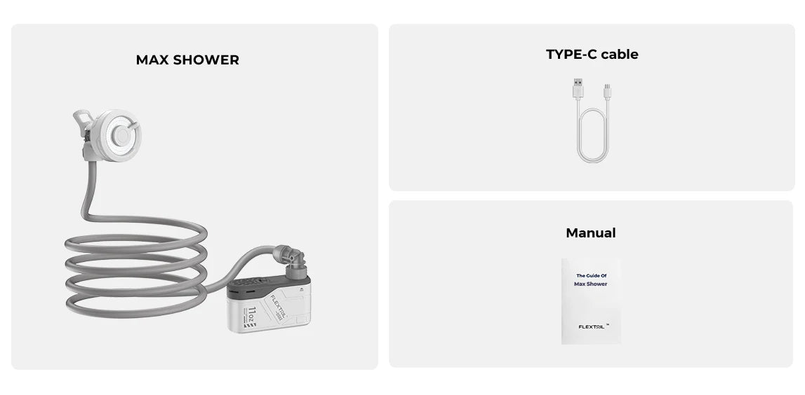 Portable USB Shower - Rechargeable Pump + 2 Flow Modes + IPX7 (Camping/RV)
