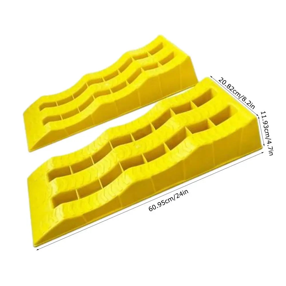 Rampas de Nivelación RV Antideslizantes – Pack 2 uds, Cuñas de Rueda Ligeras y Reforzadas