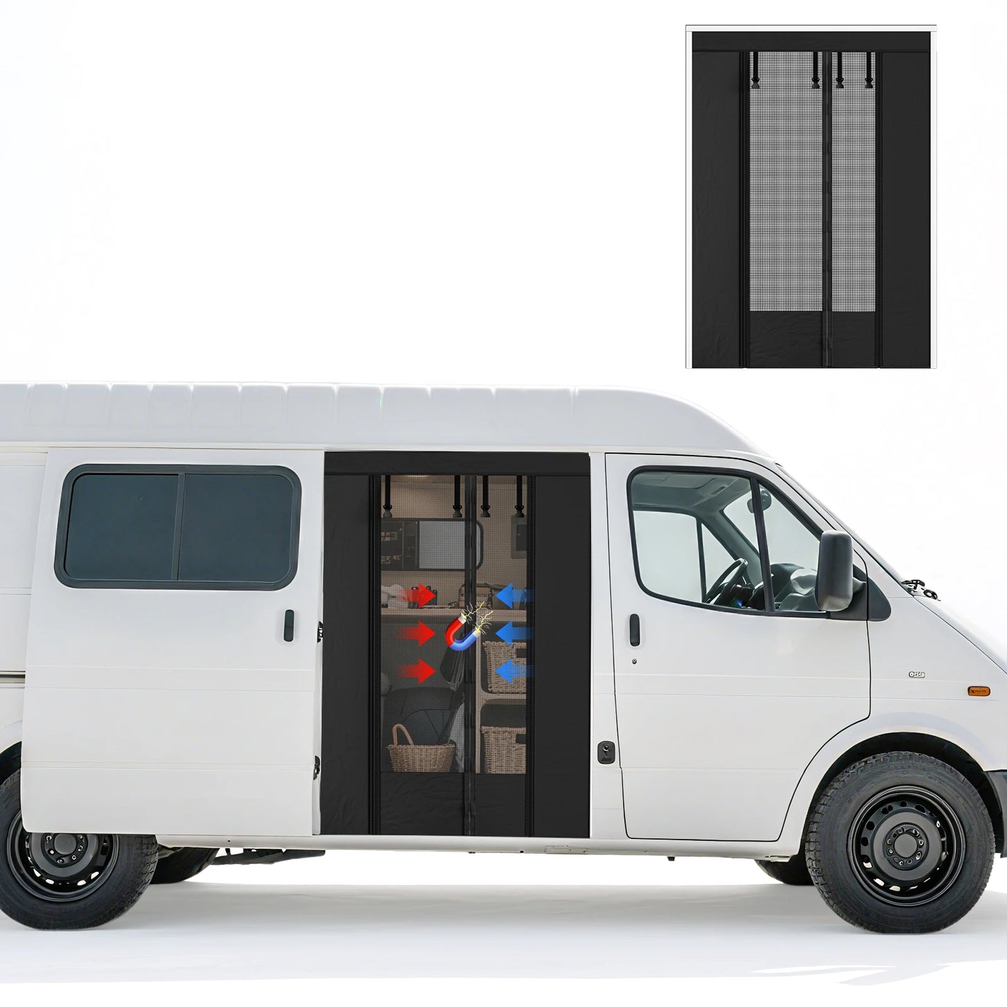 Mosquitera Magnética para Puerta Lateral ,Protección contra Insectos y Sol