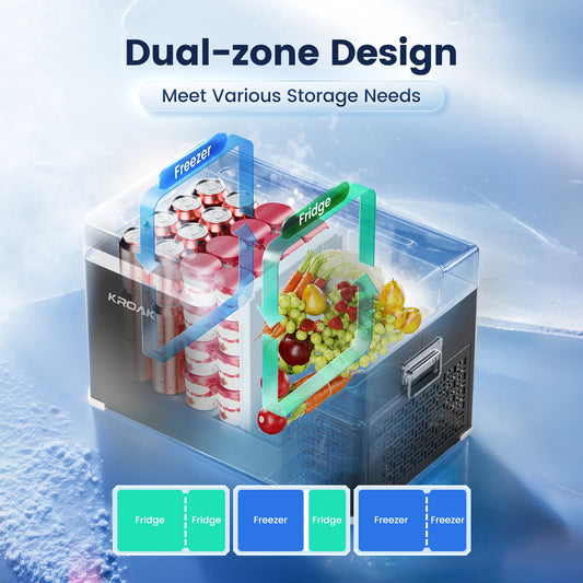 Refrigerador Portátil 30L/40L – Doble Zona, Enfriamiento Rápido y Multiuso