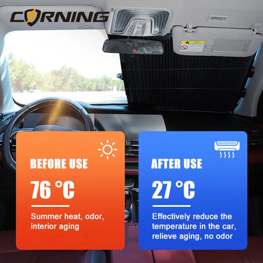 Parasol Retráctil para Parabrisas con Ventosas