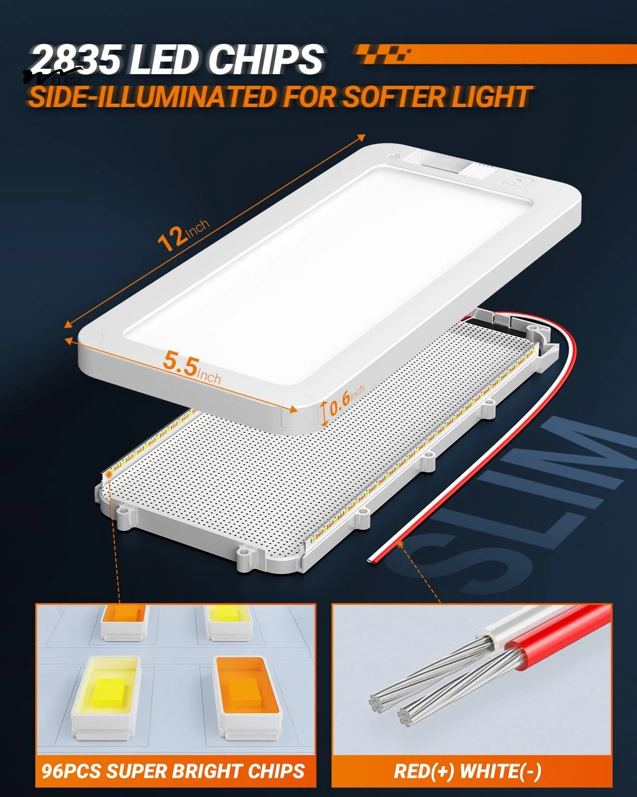 Luz LED Interior para RV 12V Regulable 3 Colores