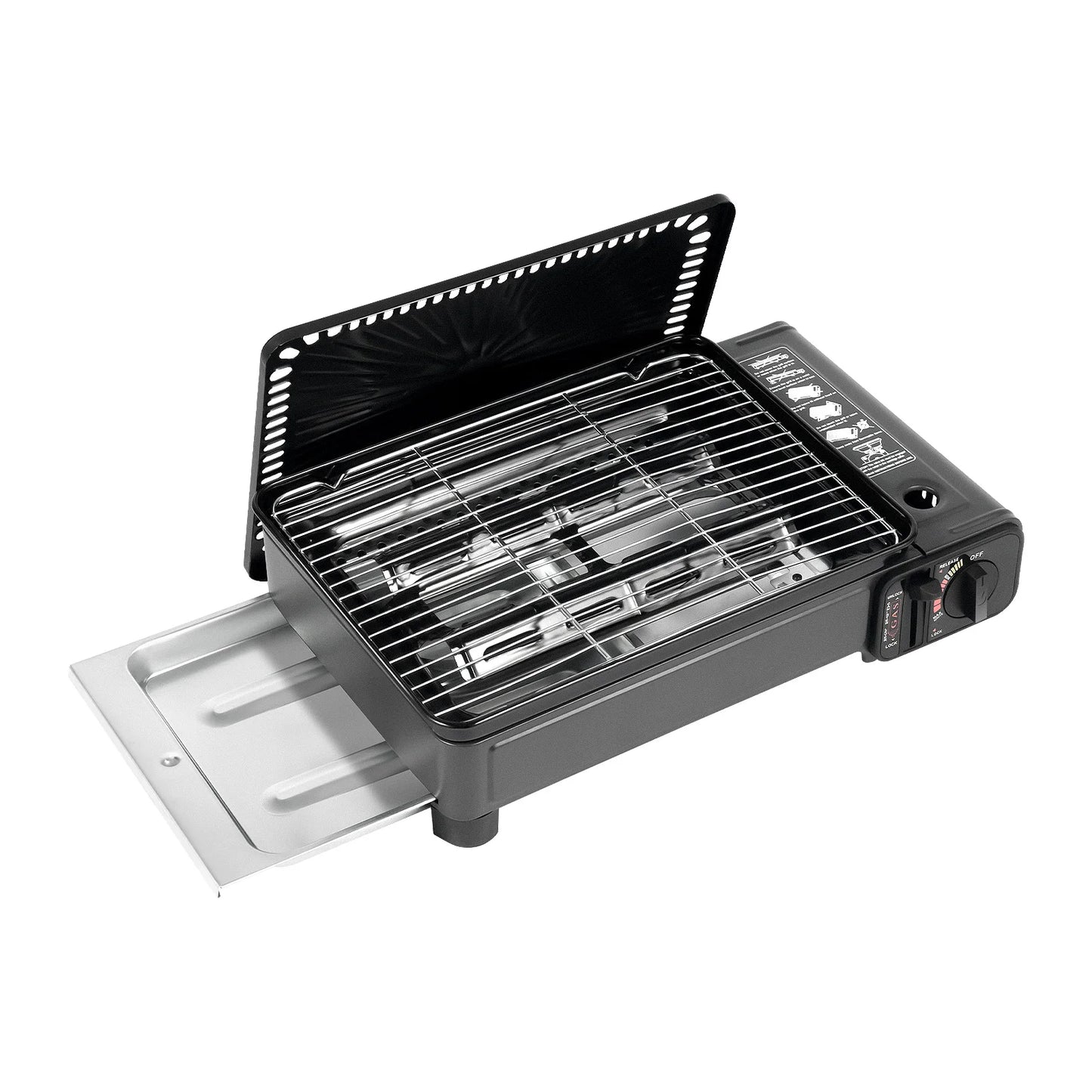 Hornillo Gas Acero Inox - Encendido Integrado + Portátil para Camping y RV