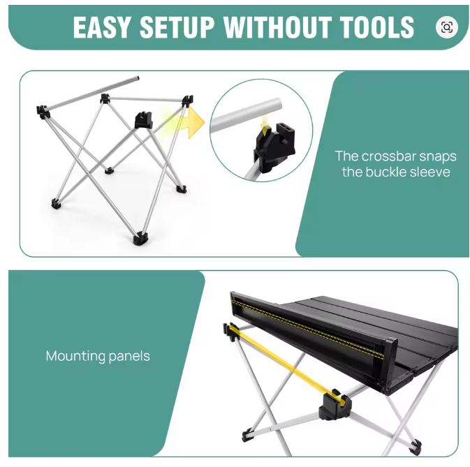 Mesa plegable color negra