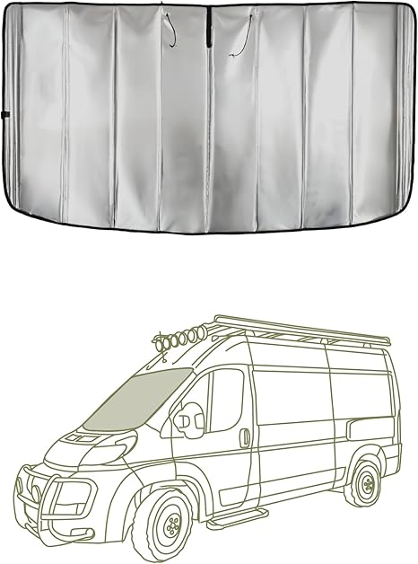 RAM Promaster Van +2014 - 2026 - Cubierta aislante ventanas, gris carbón