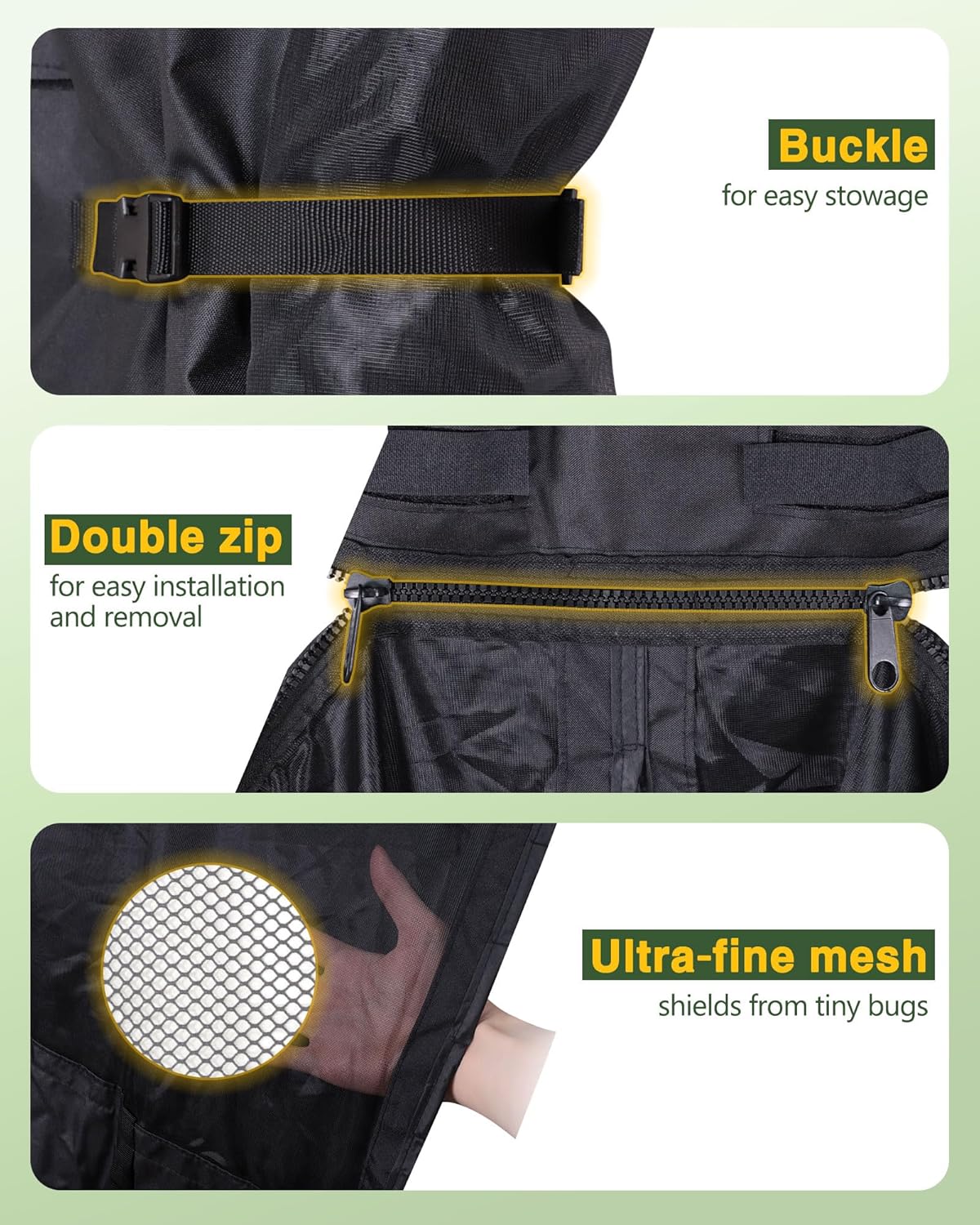 Moustiquaire arrière avec rideau d'intimité - Toit surélevé · Ford Transit / Mercedes Sprinter / Ram ProMaster · Ventilation + Protection anti-insectes