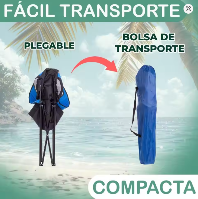 Silla camping azul