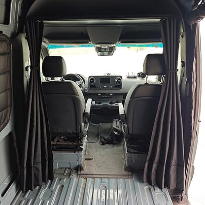 Mercedes-Benz Sprinter +2007 a 2026 de techo alto- Cortina de cabina de privacidad - cierre magnético