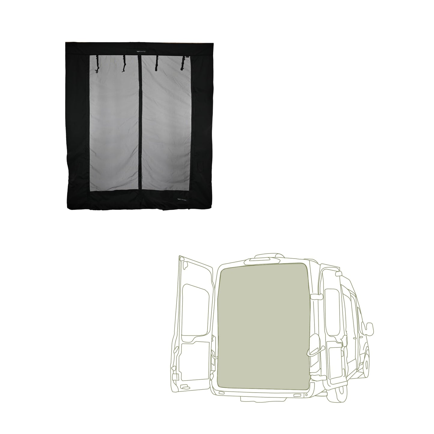 Fermeture magnétique avec moustiquaire coulissante pour portes conçue pour Ford Transit