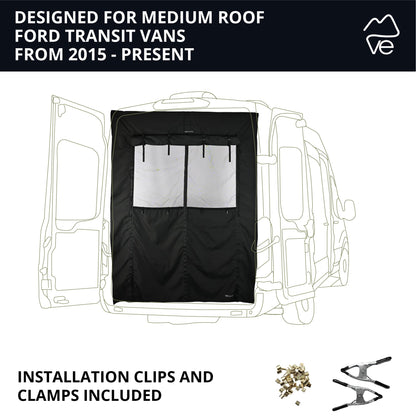 Fermeture magnétique avec moustiquaire coulissante pour portes conçue pour Ford Transit