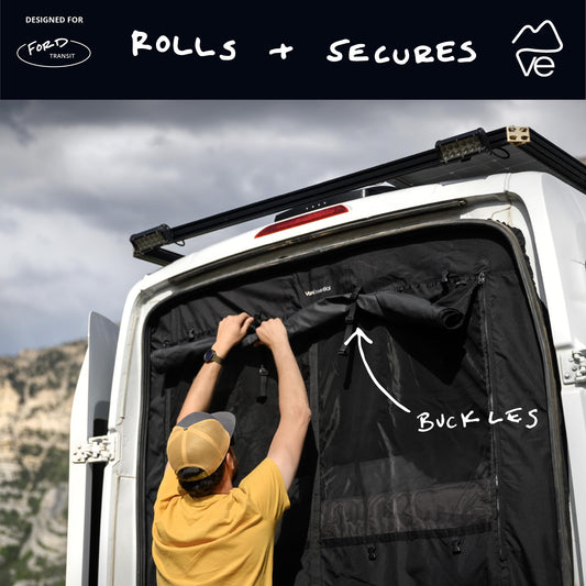 Fermeture magnétique avec moustiquaire coulissante pour portes conçue pour Ford Transit