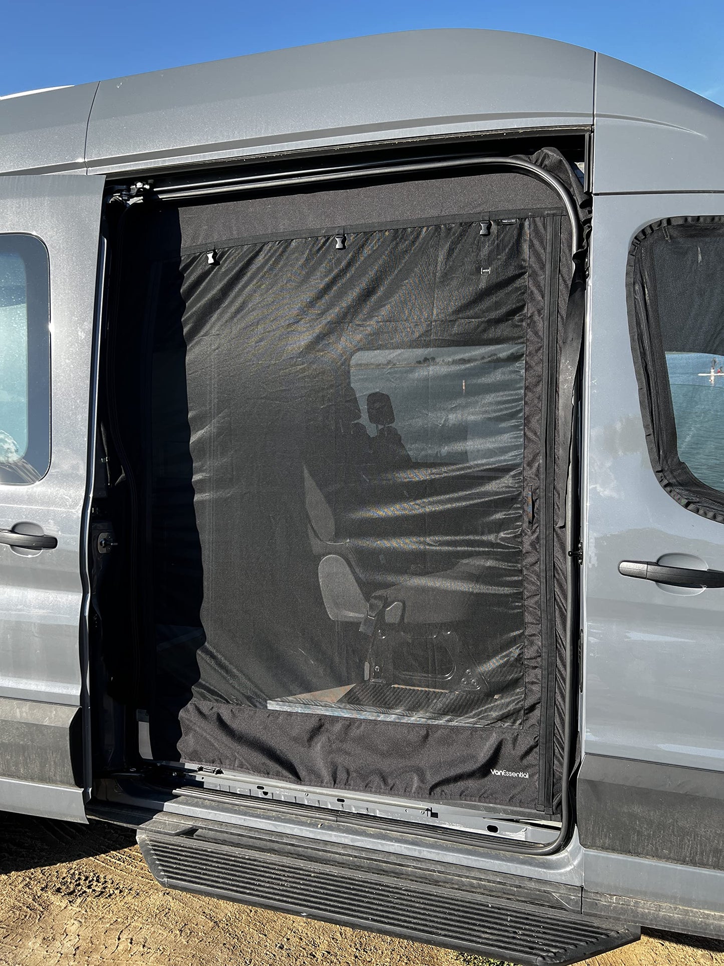 Fermeture magnétique avec moustiquaire coulissante pour portes conçue pour Ford Transit
