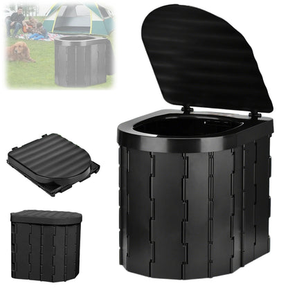 WC Portátil Plegable con Tapa | Inodoro de Viaje Compacto y Multifunción | Hasta 180 kg