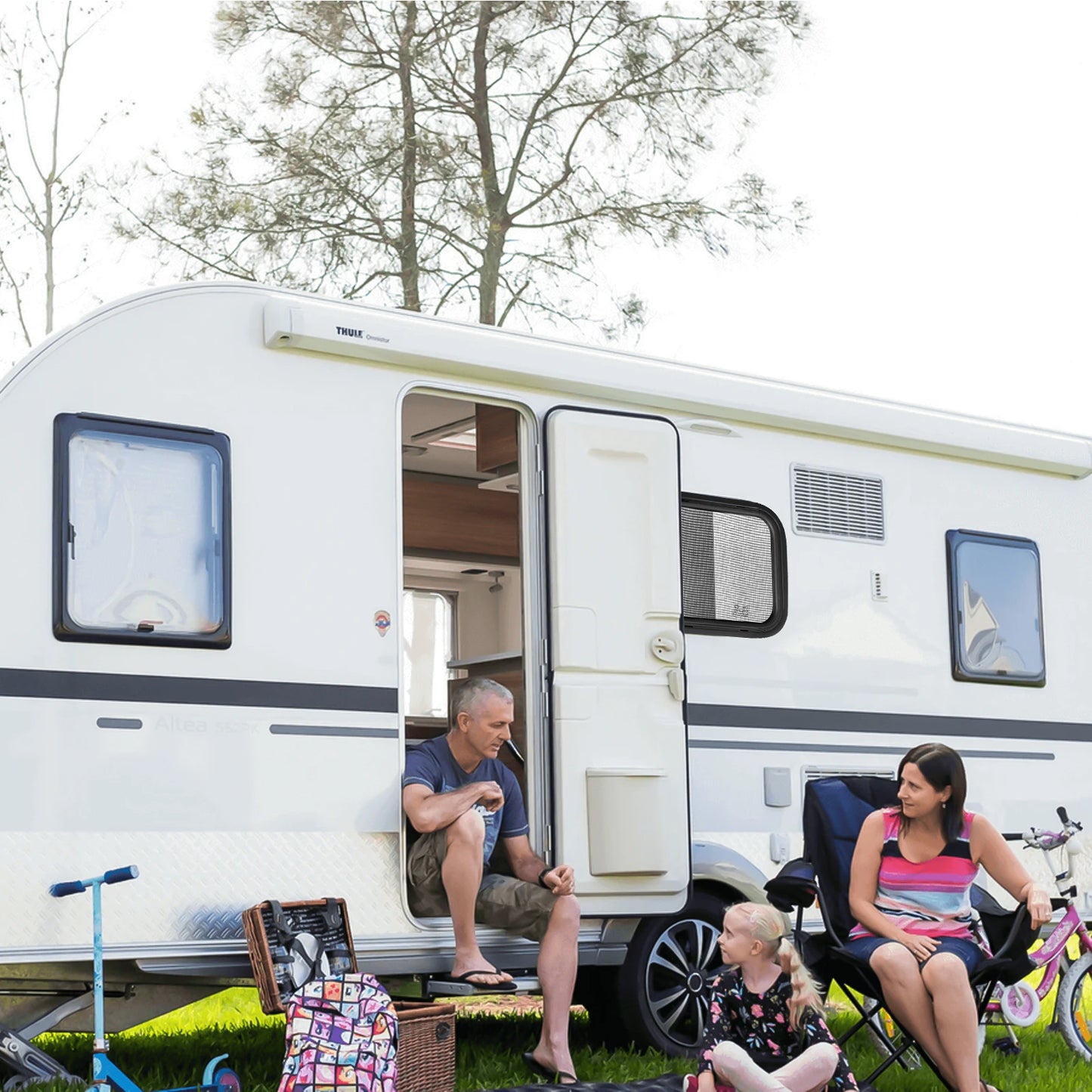 Ventana Lateral para RV con Marco de Aluminio y Vidrio Templado
