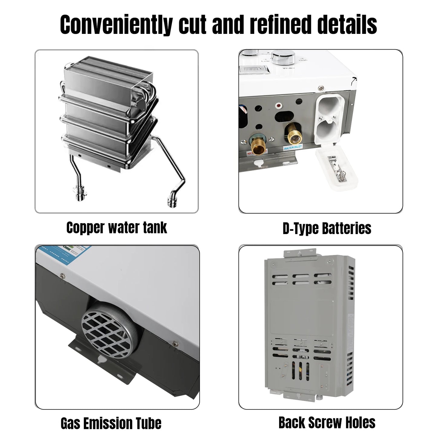 6L Gas Water Heater for Camper and Camping – Instantaneous LPG 12 kW with LED Display