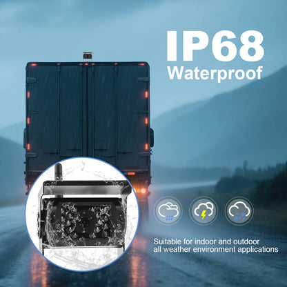 Kit Cámara de Marcha Atrás Inalámbrica AHD 1080P con Monitor IPS 7” Pantalla Dividida – Visión Nocturna para Camper, RV y Camión