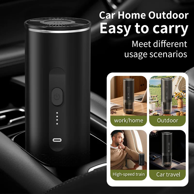 Machine à expresso portable 7500 mAh - Sans fil + Capsules/Mouture (Camping/VR)
