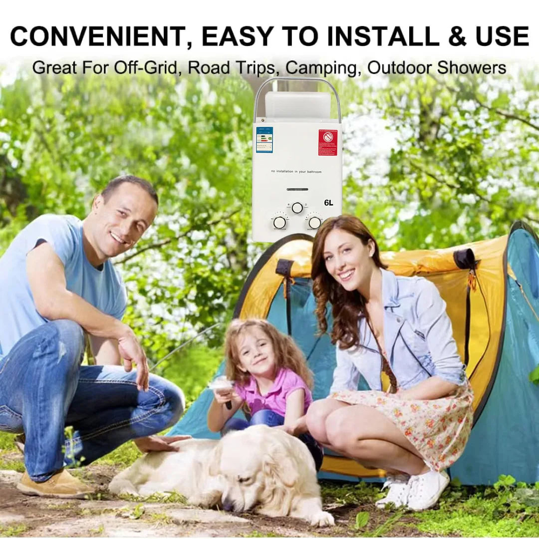 Chauffe-eau à gaz 6L pour camping-car et caravane – GPL Instantané 12 kW