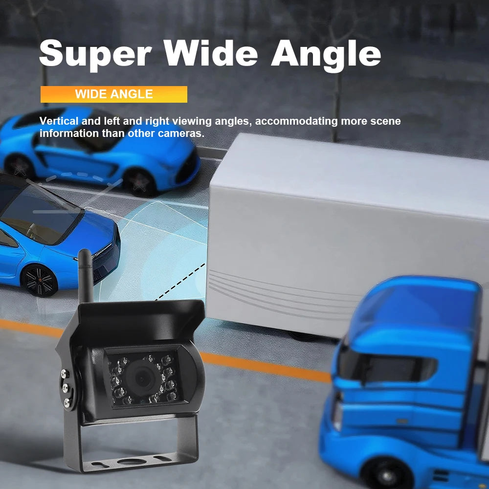 Kit Cámara de Marcha Atrás Inalámbrica AHD 1080P con Monitor IPS 7” Pantalla Dividida – Visión Nocturna para Camper, RV y Camión