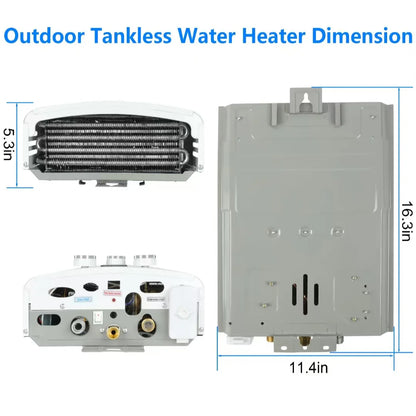 Chauffe-eau à gaz 6L pour camping-car et caravane – GPL Instantané 12 kW