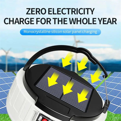 1200mAh Solar Camping Lantern - Rechargeable LED + Mobile Charging + IP65