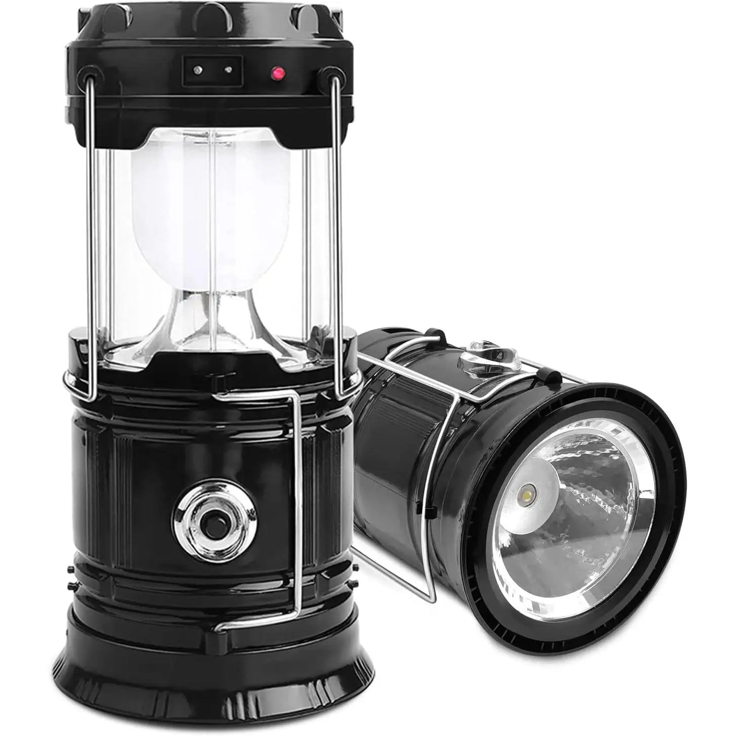 Linterna LED Solar Recargable 2 en 1 para Camping y Emergencias