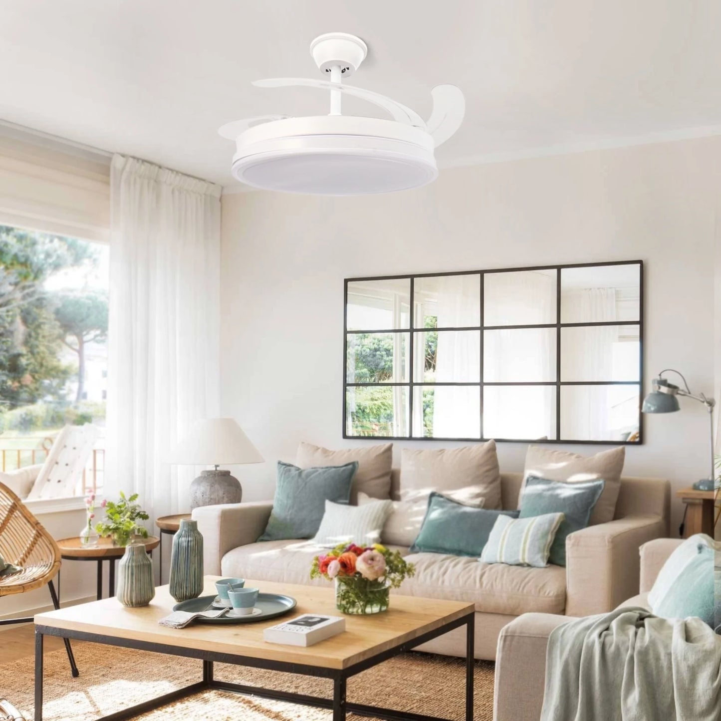 Ventilador de Techo con Luz LED Regulable y Mando