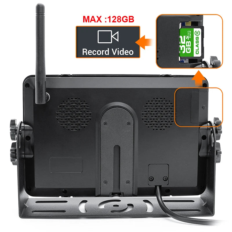 Kit Cámara de Marcha Atrás Inalámbrica AHD 720P GreenYi con Monitor IPS 7”, Grabación DVR y Detección de Ángulo Muerto