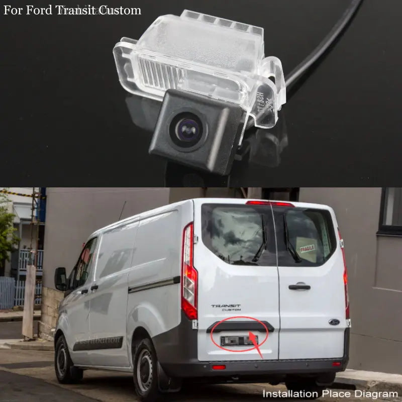 Ford Transit Custom 2012-2018 - Cámara Marcha Atrás CCD con Luz de Matrícula