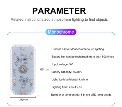 Mini Luz LED Táctil para Coche o Camper – Recargable USB