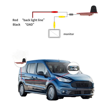 Ford Transit Custom 2012-2019 - Cámara Marcha Atrás con Luz de Freno