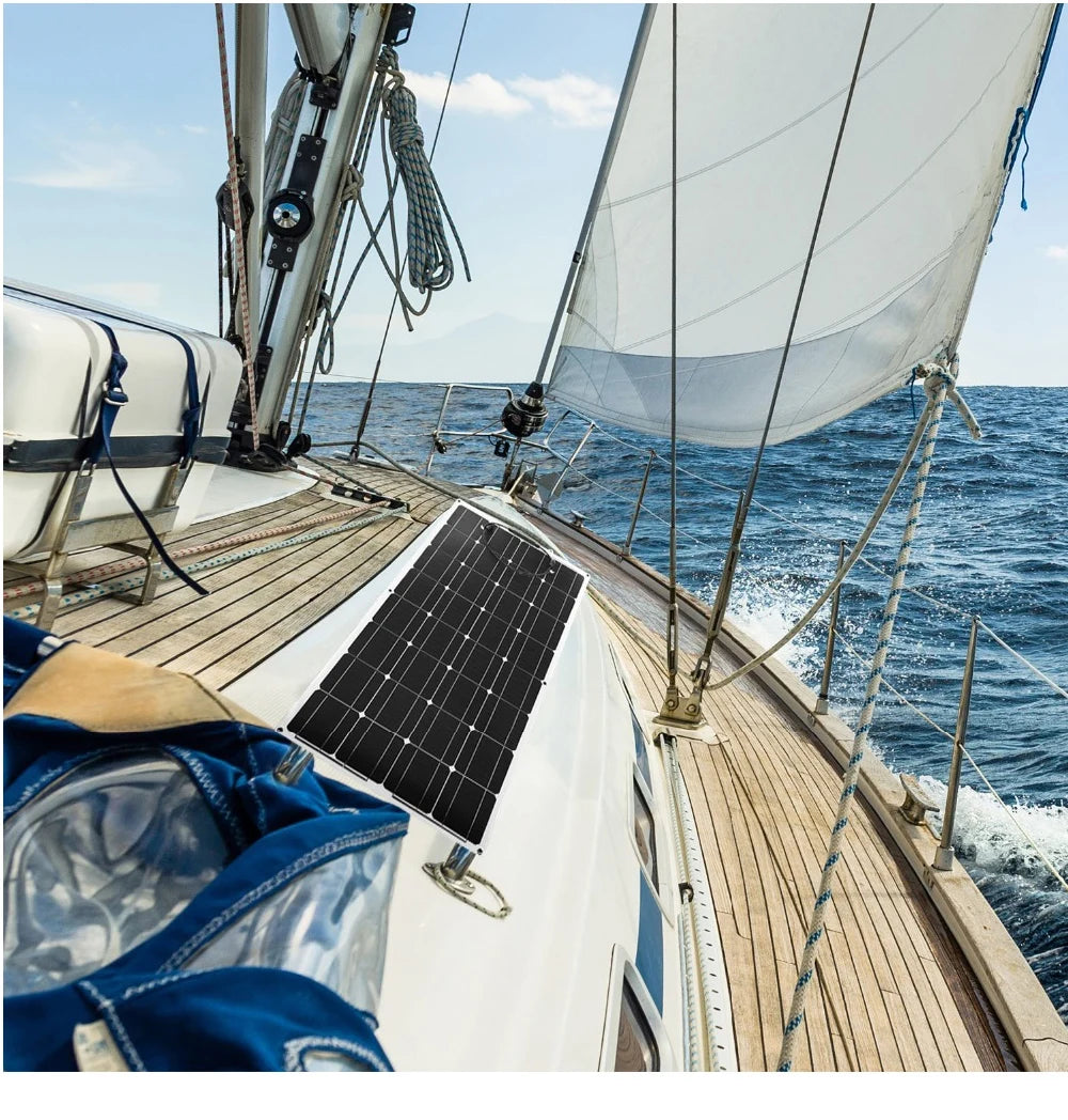 Panneau solaire flexible monocristallin 18 V pour camping et camping-car