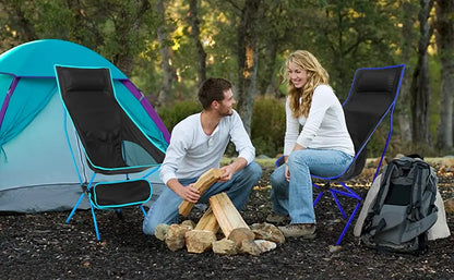 Chaise Pliante Aluminium - Légère + Compacte pour Camping, Plage et VR (65x40cm)