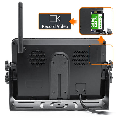 Kit Cámara de Marcha Atrás Inalámbrica AHD 720P GreenYi con Monitor IPS 7”, Grabación DVR y Detección de Ángulo Muerto