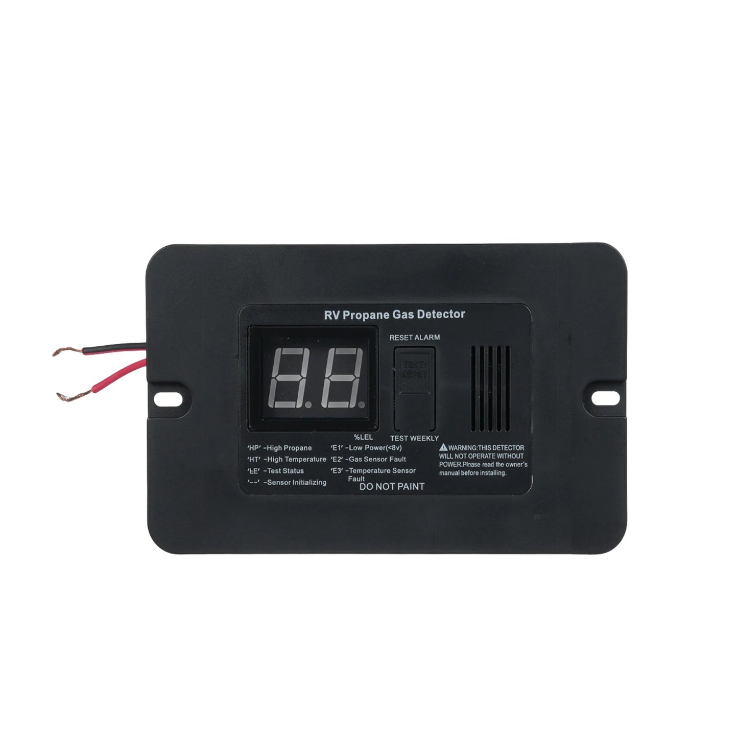 Detector Digital de Gas Propano 12V para RV y Cocina | Alarma de Fugas con Pantalla y Botón Test/Reset
