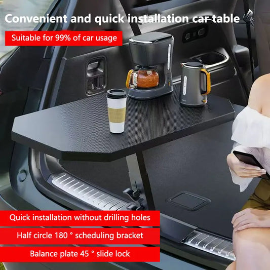 Mesa Plegable para Maletero de Coche y Camper | Mesa Trasera Portátil sin Instalación