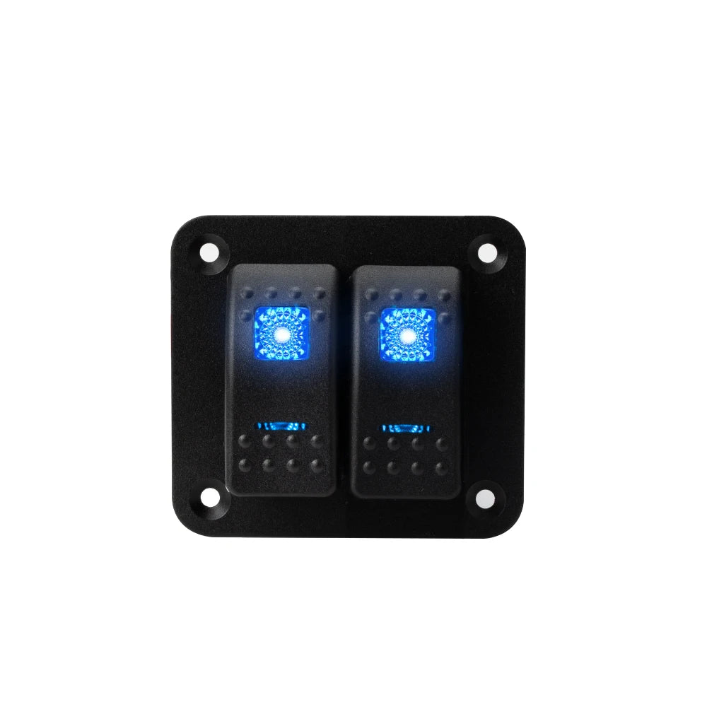 Panel de Interruptores Náutico Estanco 12V con USB y Voltímetro Digital