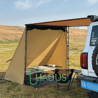 Triangular Side Car and Camper Awning - Waterproof 3000mm+ · Insect Net · UV50+ · Aluminum · 200x300cm