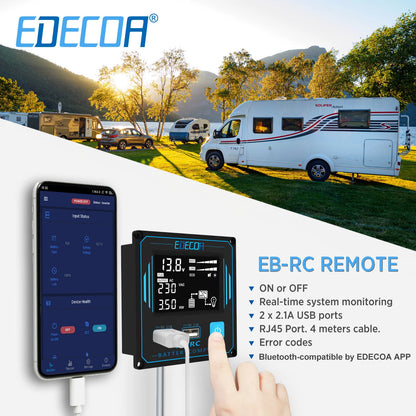 Inversor de Corriente Onda Pura 3500W 12V a 230V | Inversor Inteligente con ECO, USB, Bluetooth y Control Remoto para RV