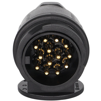 Enchufe de Remolque de 13 Pines – Adaptador de Conexión para Caravana, Trailer o Camper, 12V, Plástico y Cobre