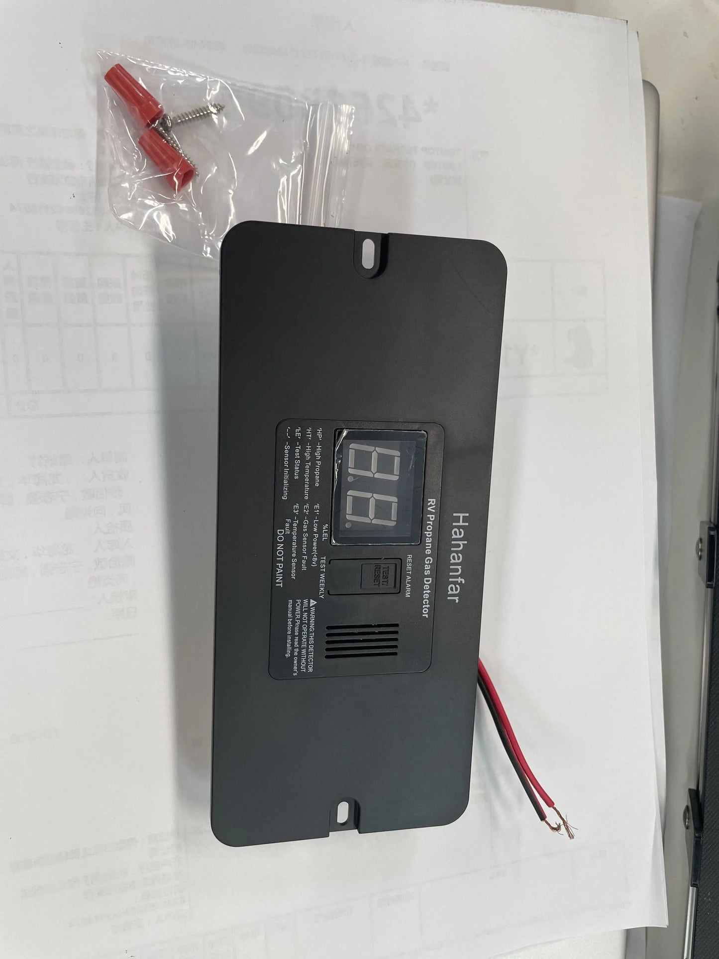 Detector Digital de Gas Propano 12V para RV y Cocina | Alarma de Fugas con Pantalla y Botón Test/Reset